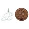 14K White Gold Medium Fancy Script Initial B Charm Jewerly 20mm x 20mm